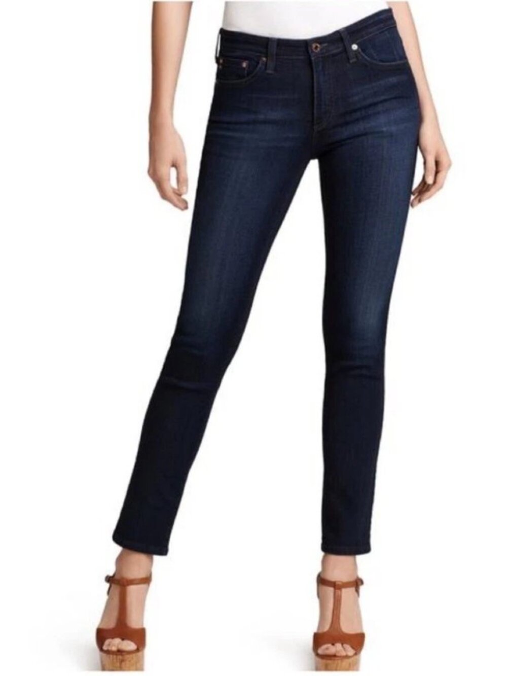 AG Adriano Goldschmied The Stilt Cigarette Leg Jeans Women's 30R Blue Stretch